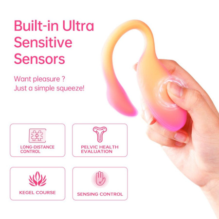 Смарт-виброяйцо Magic Motion Flamingo Max Orange 2 в 1: виброяйцо и тренажер Кегеля, 10 режимов || Смарт-віброяйце Magic Motion Flamingo Max Orange 2 в 1: віброяйце та тренажер Кегеля, 10 режимів