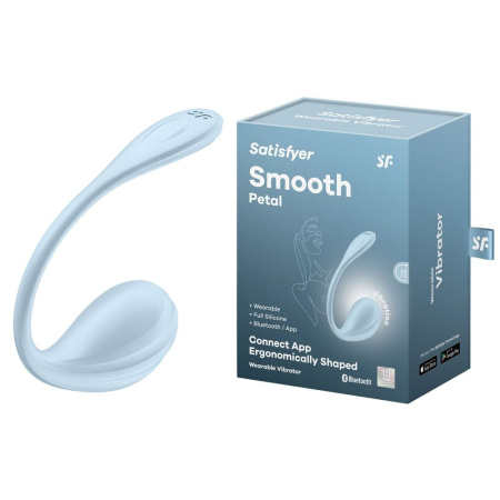 Смарт-виброяйцо Satisfyer Smooth Petal Connect App Light Blue || Смарт-віброяйце Satisfyer Smooth Petal Connect App Light Blue