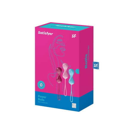 Вагинальные шарики Satisfyer Power Balls (3 пары), диаметр 3,4см, масса 60-76-92г, с шариком внутри || Вагінальні кульки Satisfyer Power Balls (3 пари), діаметр 3,4см, маса 60-76-92г, з кулькою всередині