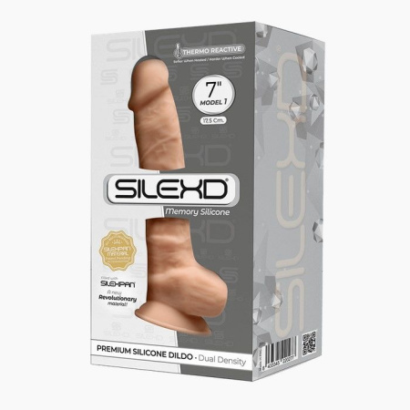 Фаллоимитатор SilexD Johnny Flesh (MODEL 1 size 7in), двухслойный, силикон +Silexpan, диаметр 3,8см || Фалоімітатор SilexD Johnny Flesh (MODEL 1 size 7in), двошаровий, силікон +Silexpan, діаметр 3,8см