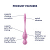 Вагинальные смарт-шарики с вибрацией Satisfyer Love Birds 1 Connect App Pink, 78 г || Вагінальні смарт-кульки з вібрацією Satisfyer Love Birds 1 Connect App Pink, 78 г