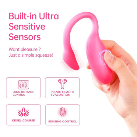 Смарт-виброяйцо Magic Motion Flamingo Max Pink 2 в 1: виброяйцо и тренажер Кегеля, 10 режимов || Смарт-віброяйце Magic Motion Flamingo Max Pink 2 в 1: віброяйце та тренажер Кегеля, 10 режимів