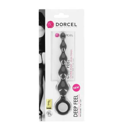 Анальная цепочка Dorcel Deep Feel, силикон, макс. диаметр 2,5см, упругая || Анальний ланцюжок Dorcel Deep Feel, силікон, макс. діаметр 2,5 см, пружна