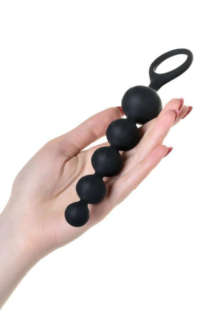 Набор анальных бус Satisfyer Beads Black, силикон, макс. диаметр 3,3 см и 3,5 см || Набір анальних намистин Satisfyer Beads Black, силікон, макс. діаметр 3,3 см та 3,5 см