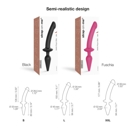 Анальная пробка с дилдо 2в1 Strap-On-Me SWITCH PLUG-IN DILDO Black S, диаметр 3,3/2,9 см || Анальна пробка з дилдо 2в1 Strap-On-Me SWITCH PLUG-IN DILDO Black S, діаметр 3,3/2,9 см