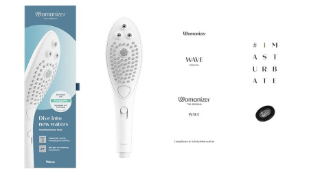 Насадка-стимулятор для душа 2в1 Womanizer Wave White, массажер для интимных зон || Насадка-стимулятор для душу 2в1 Womanizer Wave White, масажер для інтимних зон