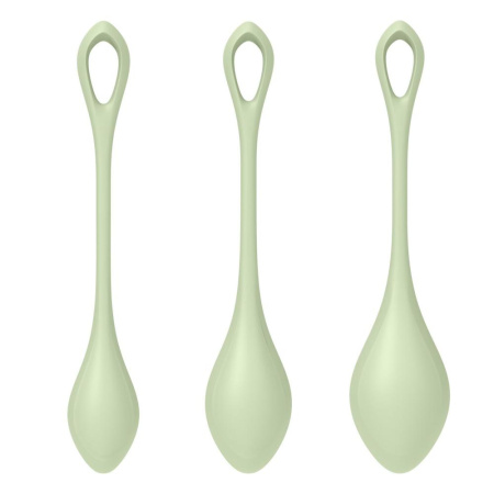 Набор йони бусин Satisfyer Yoni Power 2 Light Green, диаметр 2-2,5-3см, вес 22-44-73гр || Набір йоні намистин Satisfyer Yoni Power 2 Light Green, диаметр 2-2,5-3см, вес 22-44-73гр