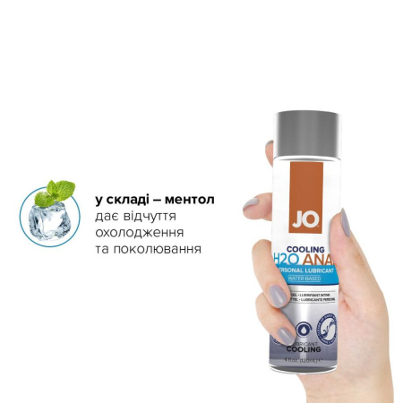 Анальная смазка JO ANAL H2O — COOLING (120 мл) охлаждающая, на водной основе || Анальна змазка JO ANAL H2O — COOLING (120 мл) охолоджувальна, на водній основі