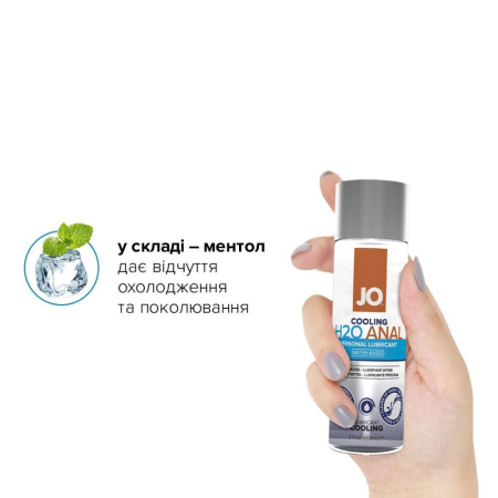 Анальная смазка JO ANAL H2O — COOLING (60 мл) охлаждающая, на водной основе || Анальна змазка JO ANAL H2O — COOLING (60 мл) охолоджувальна, на водній основі