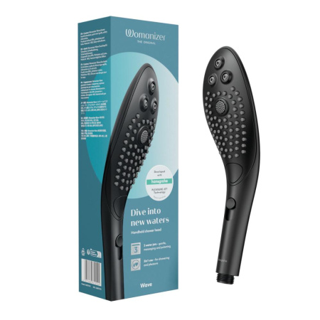 Насадка-стимулятор для душа 2в1 Womanizer Wave Black, массажер для интимных зон || Насадка-стимулятор для душу 2в1 Womanizer Wave Black, масажер для інтимних зон