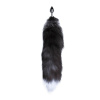 Металлическая анальная пробка Лисий хвост Alive Black And White Fox Tail S, диаметр 2,9 см || Металева анальна пробка Лисячий хвіст Alive Black And White Fox Tail S, діаметр 2,9 см