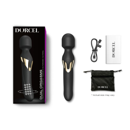 Вибромассажер 2в1 Dorcel Dual Orgasms Gold классический массажер и вибратор с жемчужным массажем || Вібромасажер 2в1 Dorcel Dual Orgasms Gold класичний масажер і вібратор з перлинним масажем