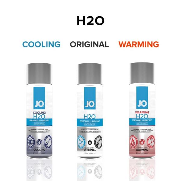 Согревающая смазка на водной основе JO H2O WARMING (240 мл) с экстрактом перечной мяты