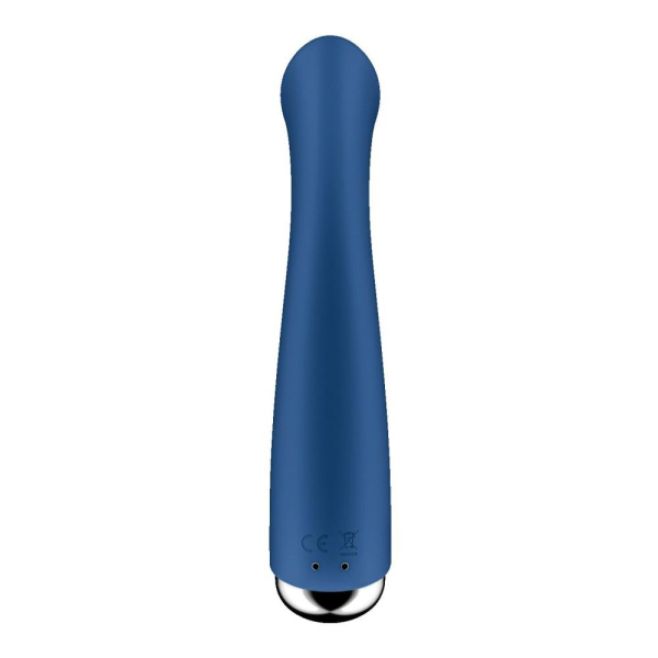 Вибратор с ротацией Satisfyer Spinning G-Spot 1 Blue, плоская площадка для стимуляции точки G
