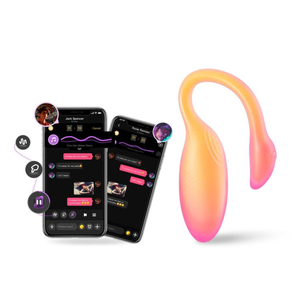 Смарт-виброяйцо Magic Motion Flamingo Max Orange 2 в 1: виброяйцо и тренажер Кегеля, 10 режимов