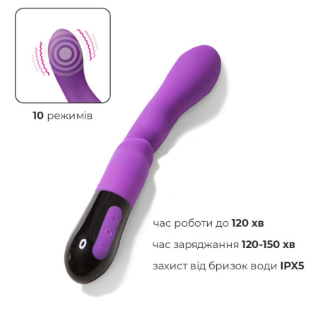 Вибратор Adrien Lastic Nyx 2.0  стимуляция точки G и входа во влагалище, перезаряжаемый || Вібратор Adrien Lastic Nyx 2.0 стимуляція точки G і входу в піхву, що перезаряджається